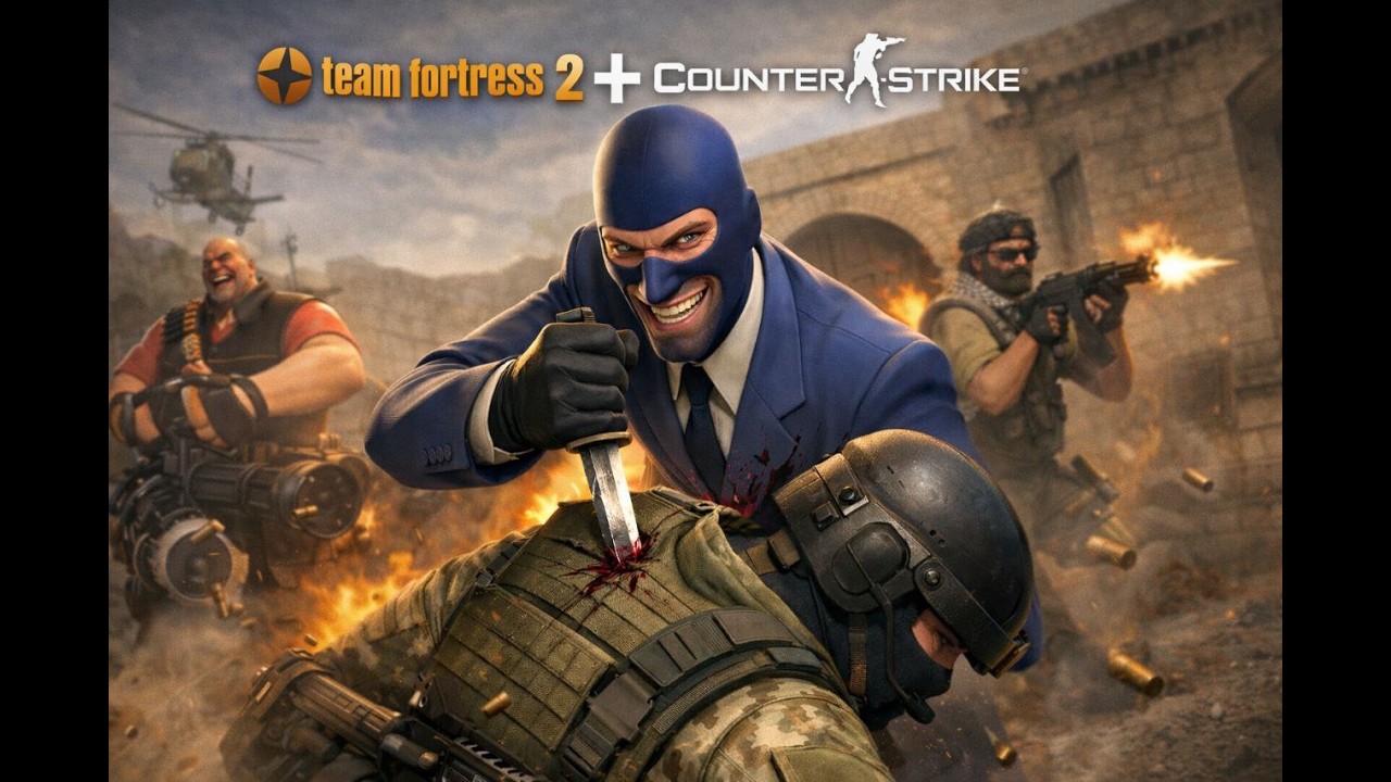 В кс добавили СПАЯ? || CS + Team Fortress 2 !!