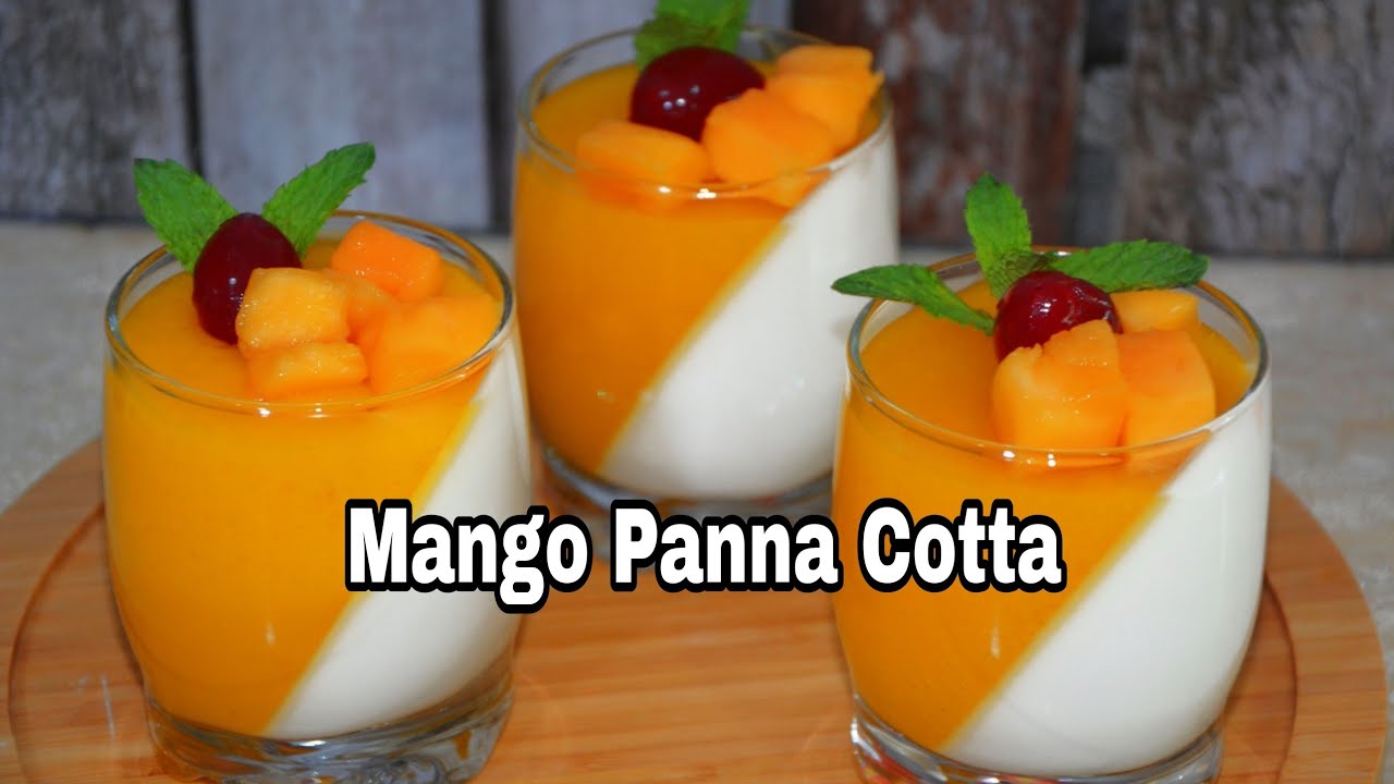 Italian Mango Panna Cotta│No-Bake Mango Mousse│How To Make Panna Cotta