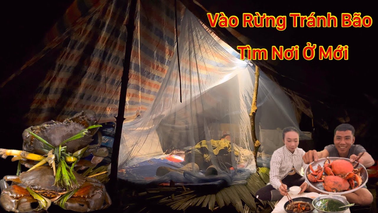Dẩn Vợ Vào Rừng Tránh Bão Cá Kho Quéo Cua Hấp Xã Ăn Mừng Chỗ Ở Mới