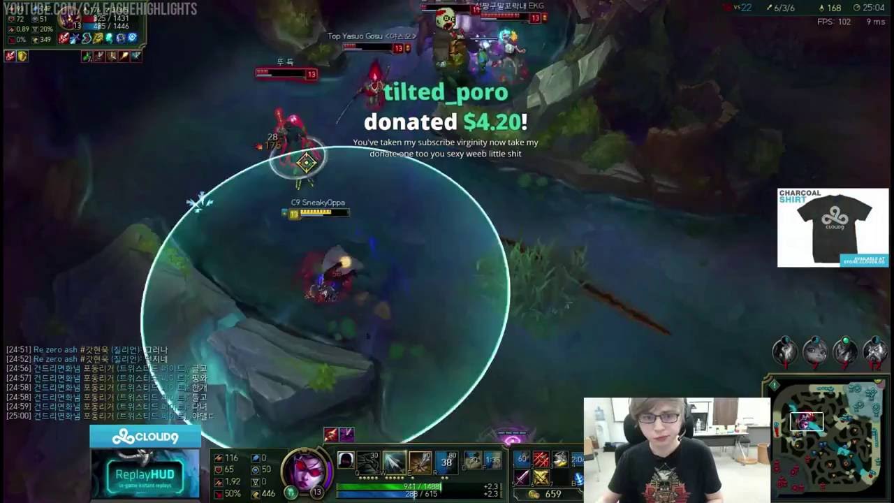 League of Legends Sneaky's 1v5 Vayne Penta Kill