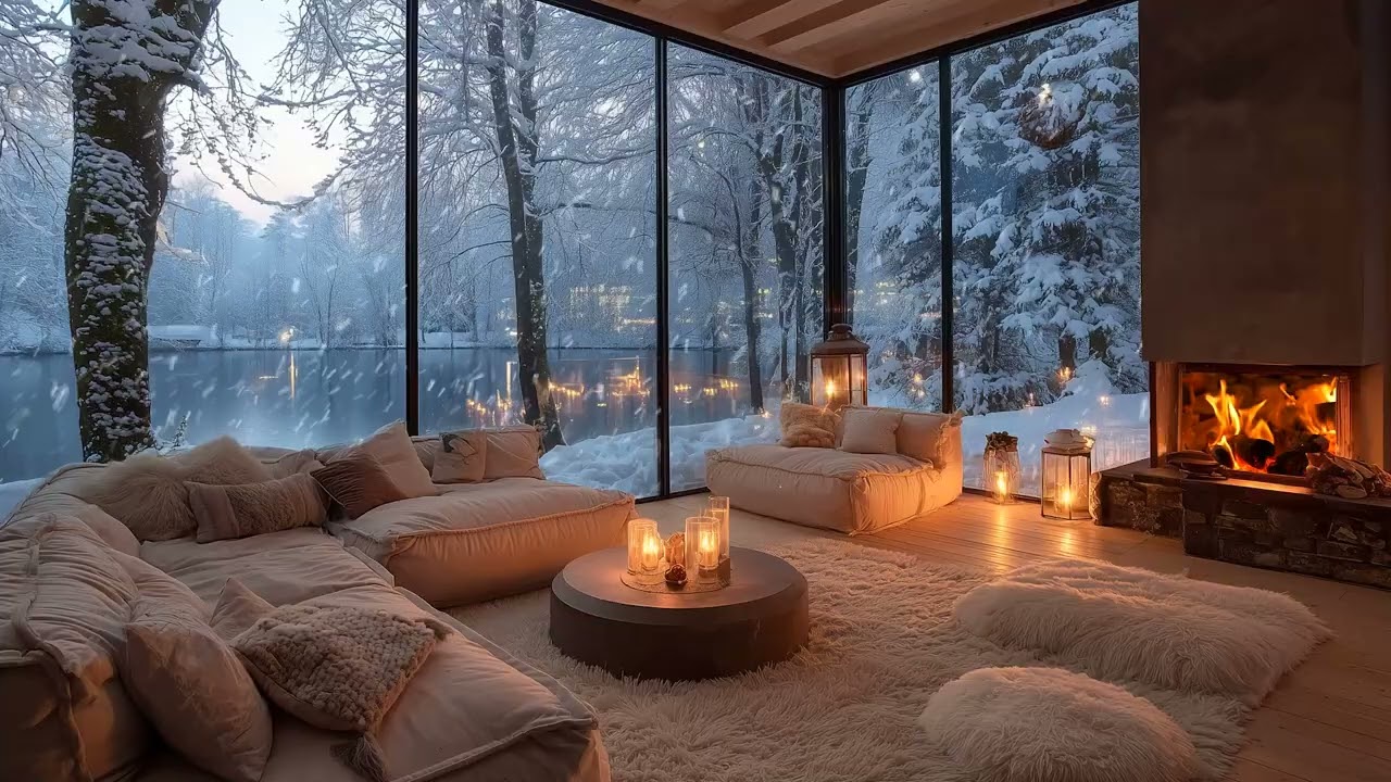 Snowy White Lounge Piano at Night | Soft Piano Music for Sleep, Study & Calm Focus
