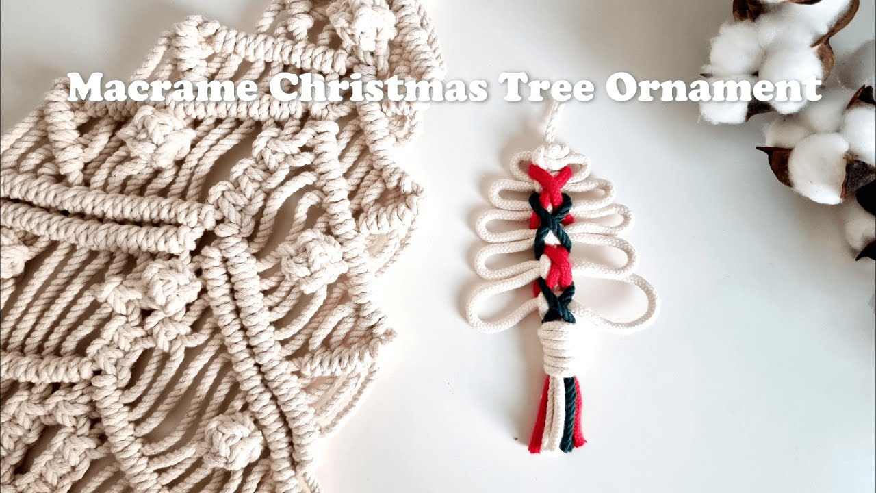 [Eng Sub] Macrame Christmas Tree Ornament 마크라메 미니 크리스마스 트리 오너먼트 만들기