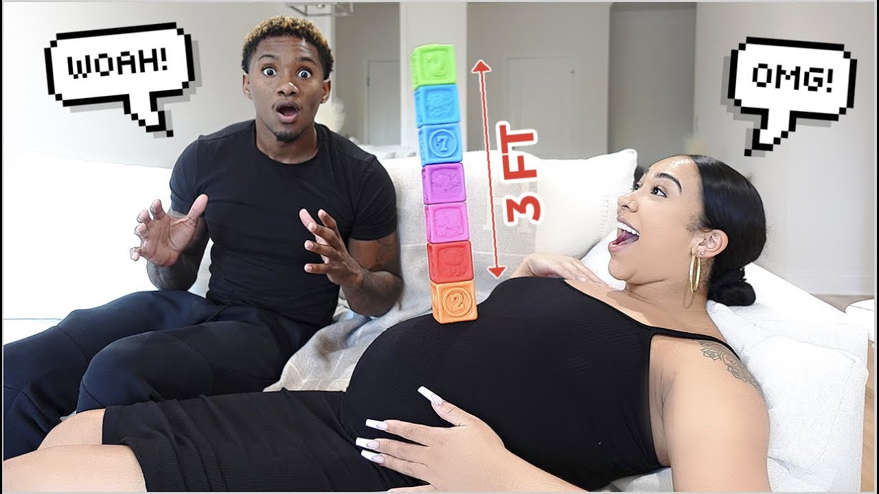 Girlfriend Tries To Balance Items On Pregnant Belly! *TOO FUNNY*