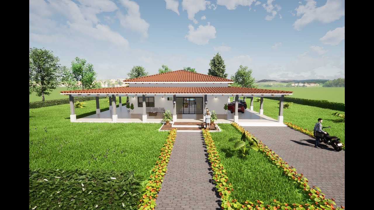 Planos Casa Campestre Moderna/21.86 X 22.64 /499.30 M2/ Arquitecto Fabian Torres C