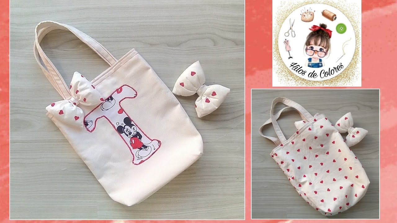 Bolsa de tela infantil | Hilos de Colores #craft #diy #totebag