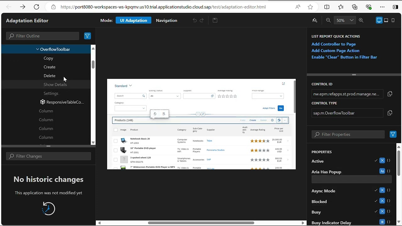 Расширение приложений SAP Fiori в BAS с помощью шаблонов адаптации | BTP | Fiori