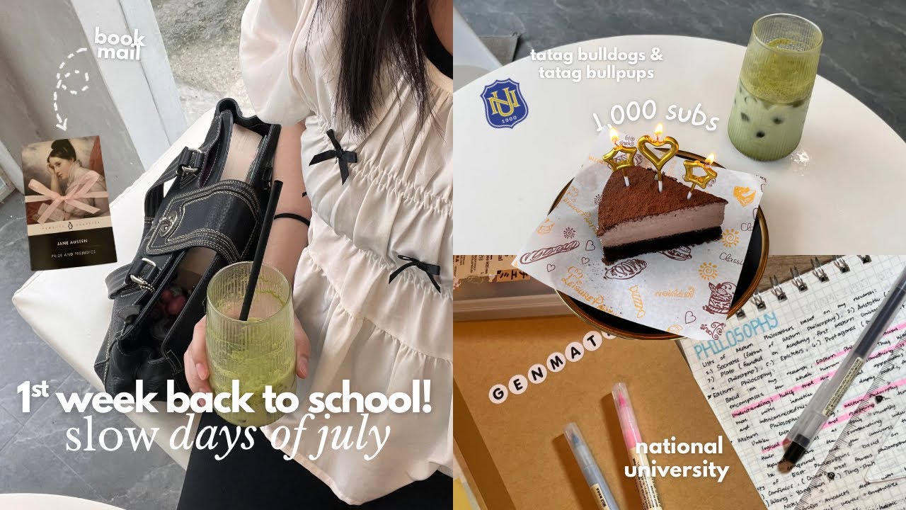 slow days & 1st week back to school 🍥🍄‍🟫 | cafe ☕️, tatag bulldogs 🐾, book mails 💌, journaling 