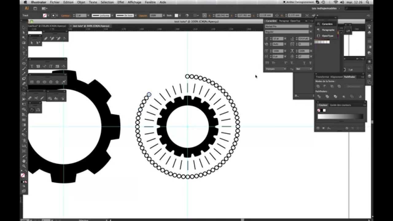 Tuto Illustrator - déplacement parametré d'objets autour d'un axe