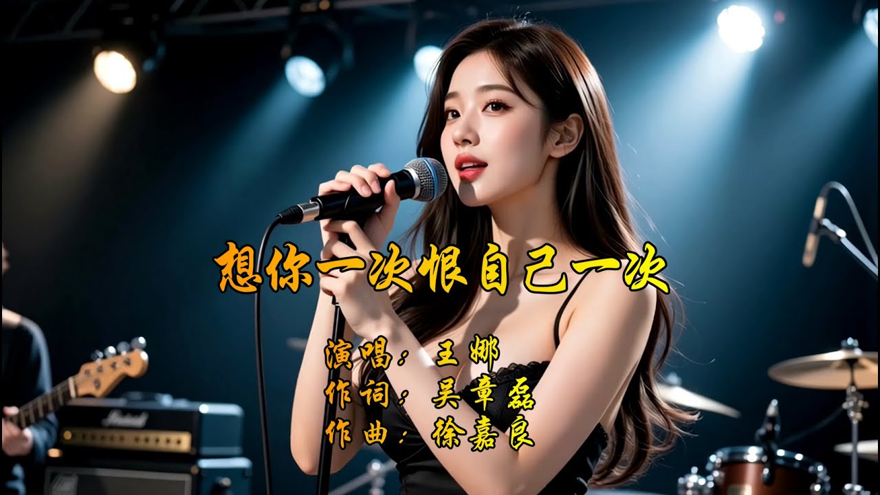 王娜《想你一次恨自己一次》情感细腻，嗓音动人，爱恨交织表达得淋漓尽致「动态歌词MV」 #音乐 #音乐分享 #伤感音乐#热门音乐#经典旋律