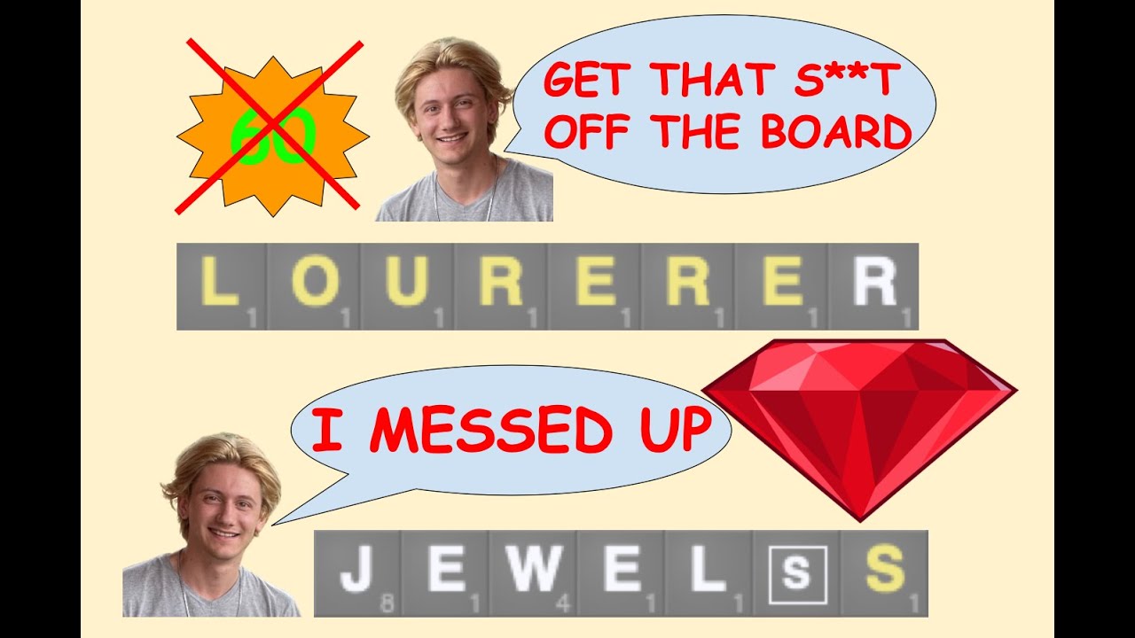 When playing ABSURD Scrabble phonies goes wrong...