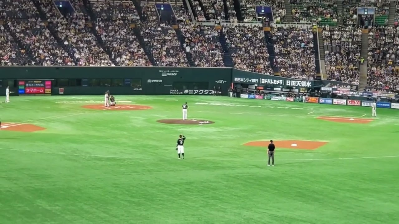 20230401　福岡ソフトバンクホークス【1回ｳﾗ】応援･攻撃風景　バッティング打撃　応援団による鳴り物･声出し応援あり@福岡PayPayﾄﾞｰﾑ･外野ﾗｲﾄ