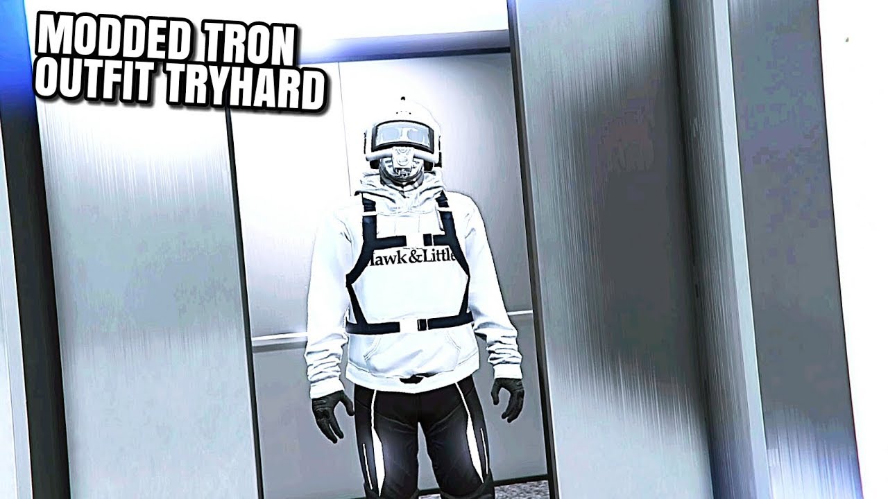 GTA 5 ONLINE - WHITE TRON TRYHARD MODDED OUTFIT *MALE*No Transfer Glitch*Keep Outfits* Guaranteed!