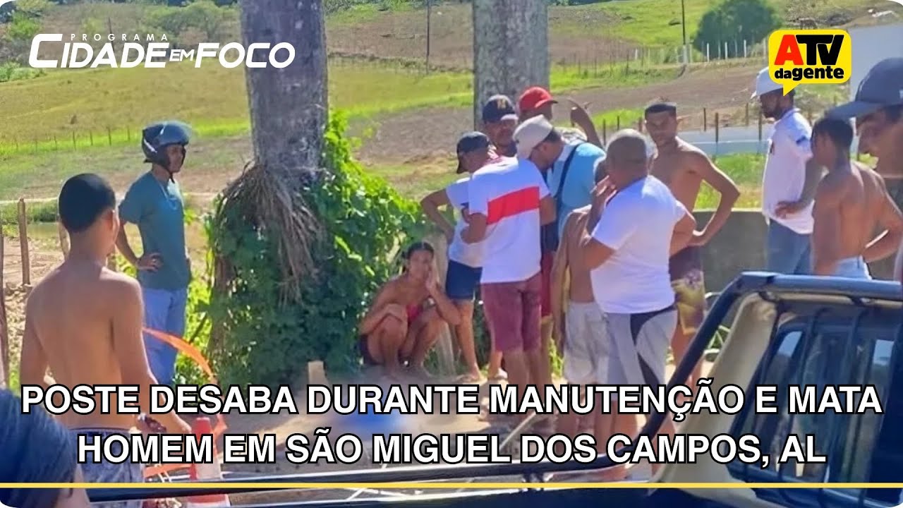 Poste desaba durante manutenção e mata homem | AO VIVO | Cidade em Foco 03/02/2026
