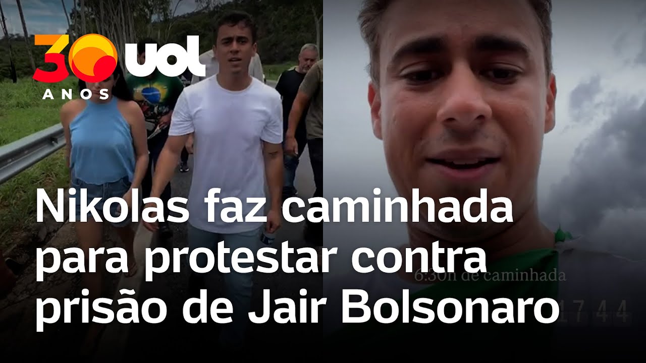 Nikolas Ferreira inicia caminhada entre MG e DF para protestar contra prisão de Jair Bolsonaro