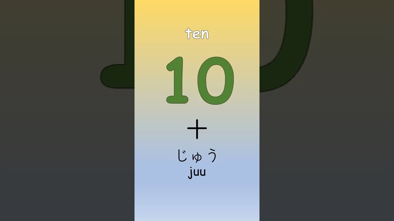 Numbers 1 to 10 in Japanese