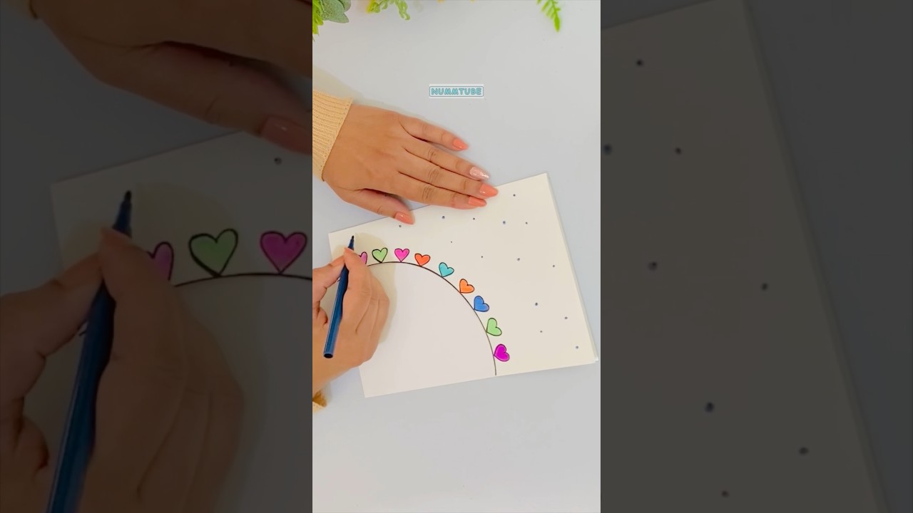 Easiest Birthday card using only white paper🥰no glue🥰#craft #art #shorts #trending #viral #diy