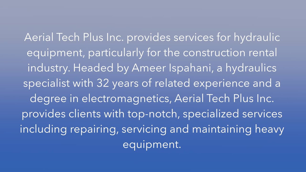 Aerial Tech Plus Inc. Named Best Hydraulic Equipment Company in Brampton
