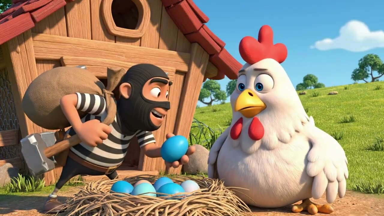 Old MacDonald’s Farm Naughty Monkey Steals Eggs & Police Rescue Chicks 🐒👮‍♂️🐣