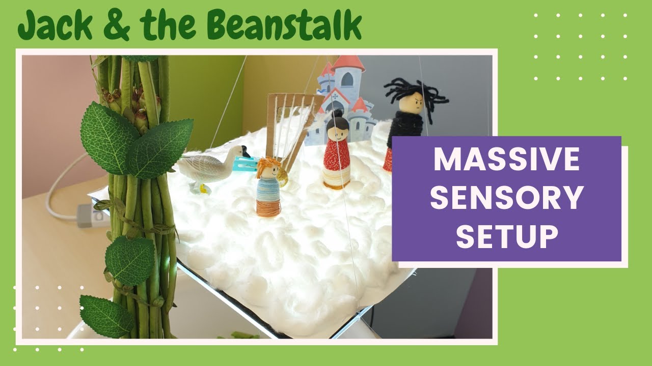 Epic sensory play setup for kids - Jack and the Beanstalk
