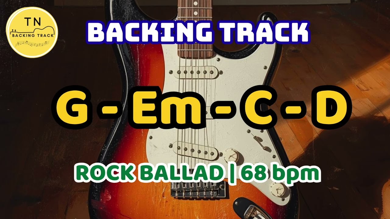 Ballad BACKING TRACK G Major | G Em C D 68 Ballad | TN Backing Track