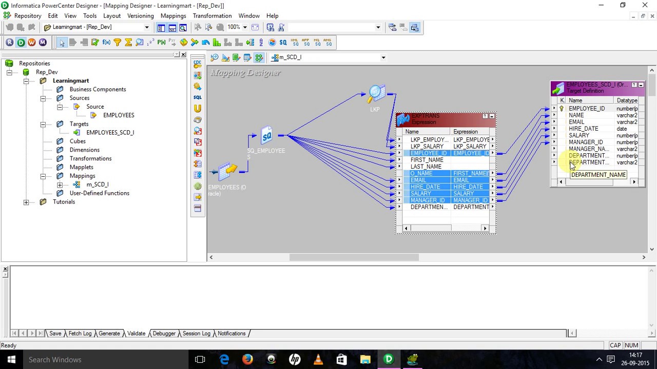 Senario 7  - How to implement SCD Type-1 in Informatica