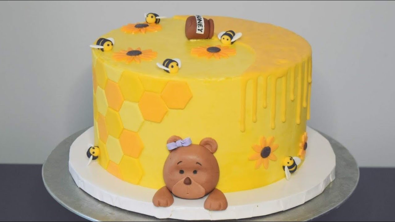 Honey Bee Cake with Fondant Bear | Cake Tutorial