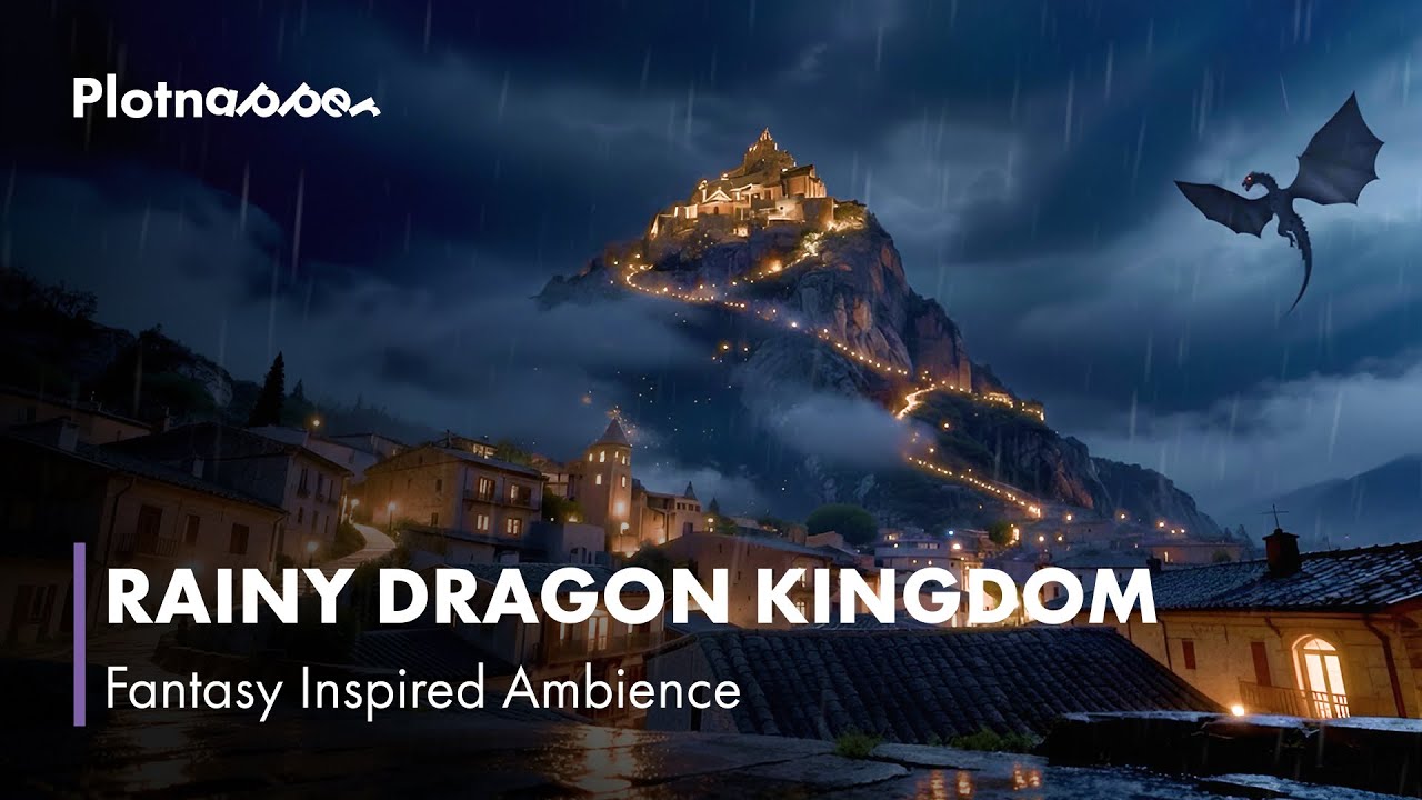Rainy Dragon Kingdom | 5 Hours Relaxing Ambience (4K, Fantasy-Inspired)
