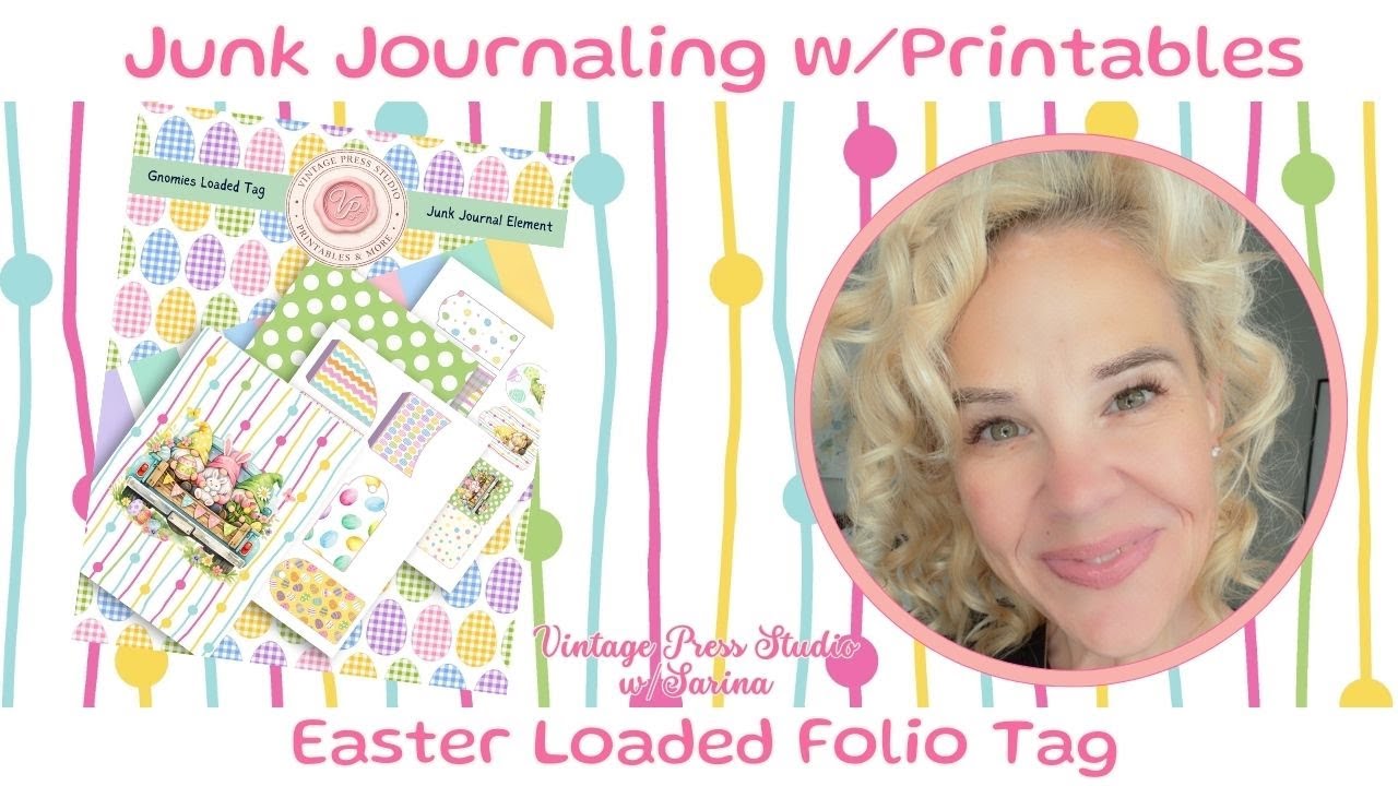 Stuffed Easter Tag Folio, Junk Journal Element #papercrafting #junkjournaling #printable