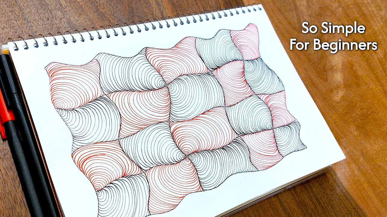 Zentangle for Beginners Step by Step | Easy Line Art