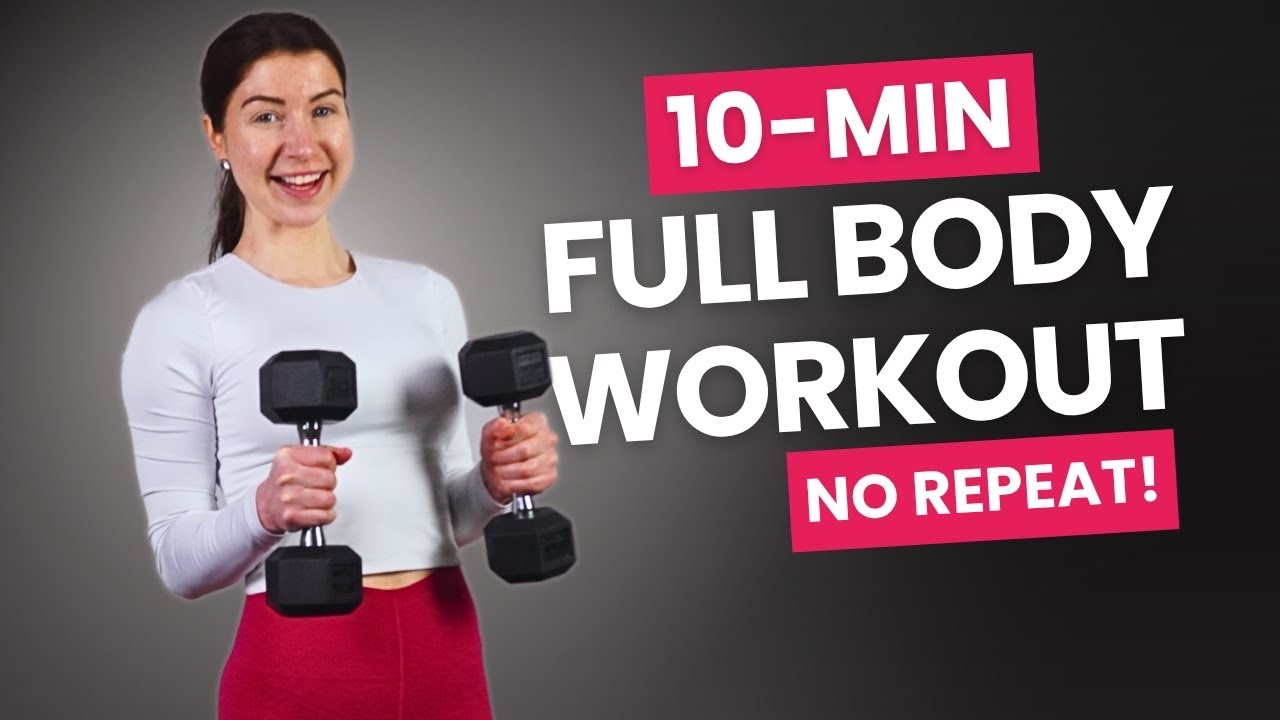 10 Min Full Body Dumbbell Workout | No Jumping, No Repeat, Modifications Included