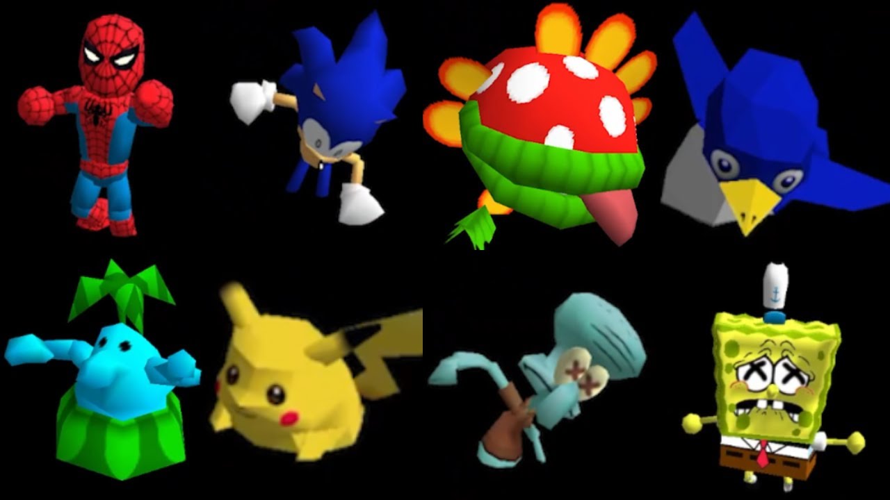 80 Characters falling in Dark Slime new Death Animations in Super Mario
