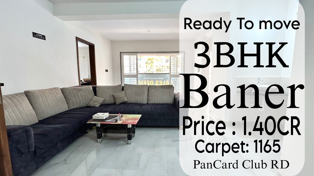 Ready to move 3 BHK Flat for sale  In Baner, PanCard Club RD Pune | Homz 51 