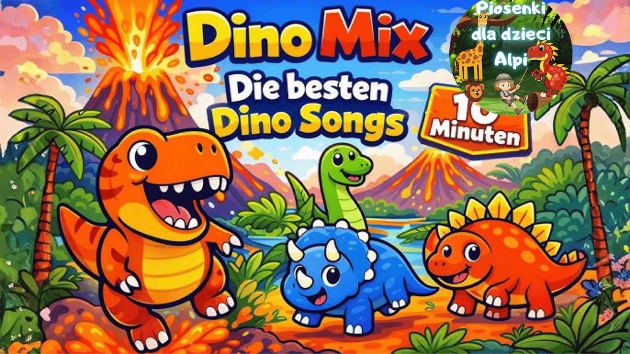 KINDERLIEDER-MIX: Dino Lieder für Kinder 🦖 🦕 - Mehr Kinderkinderreime - Deutsches Kinderlied