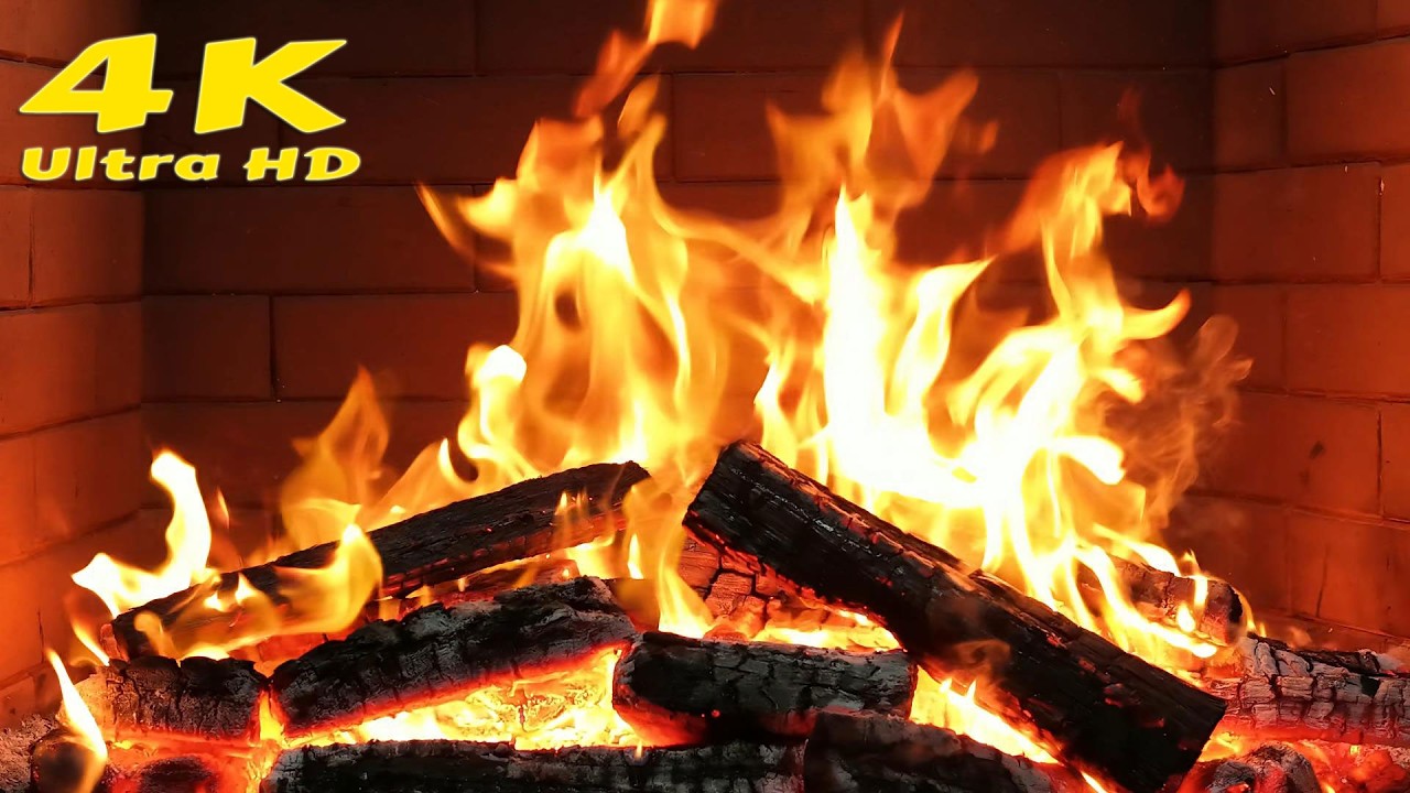 🔥 Relaxing fireplace crackling sounds. Cozy cabin fireplace sounds and falling snow. Cozy fireplace