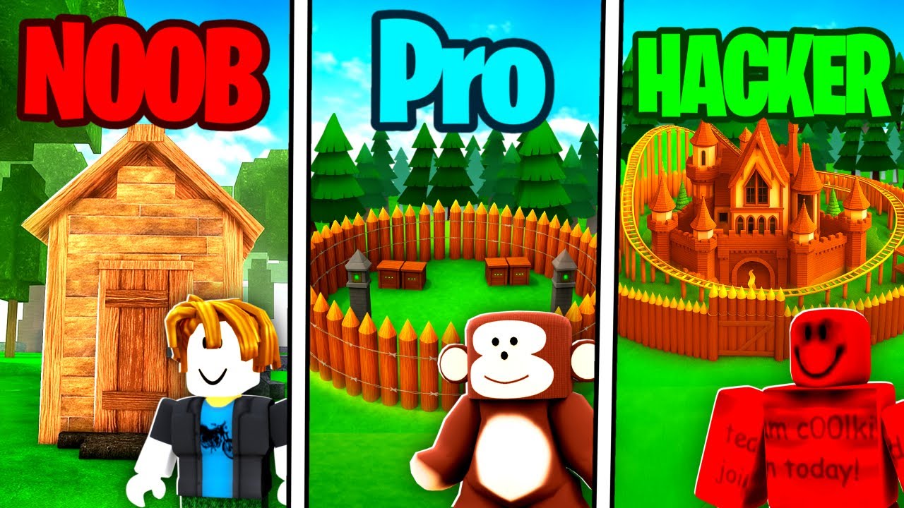 BASE NOOB vs BASE PRO vs BASE HACKER en 99 NOCHES (ROBLOX)