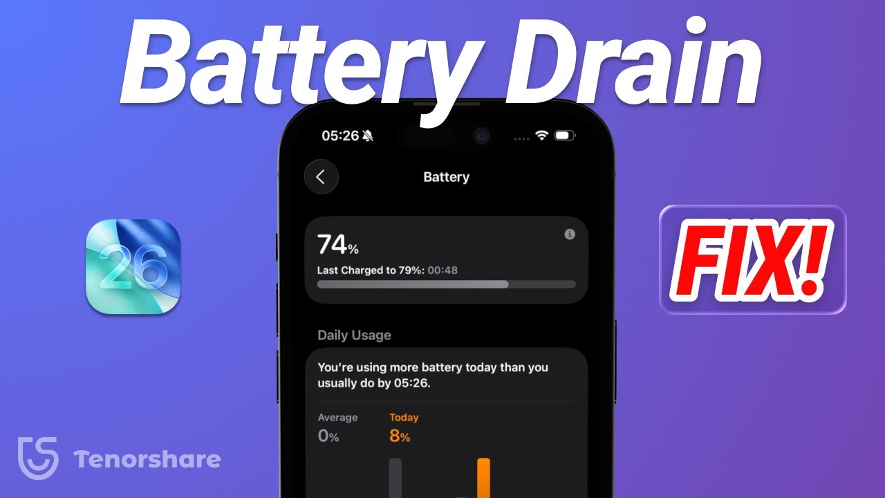 iPhone Battery Draining Fast After Update iOS 26? - 6 Ways to Fix!!