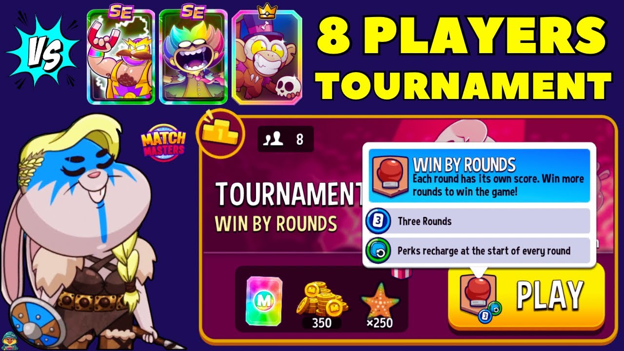 TOURNAMENT! 8 players Win By Rounds + Perks Recharge + Sprint | Match Masters