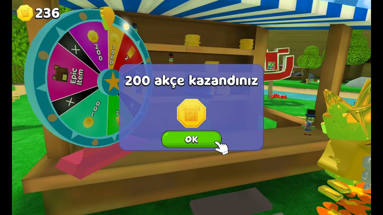 Bugün çark çevirip arcadede para topladık
