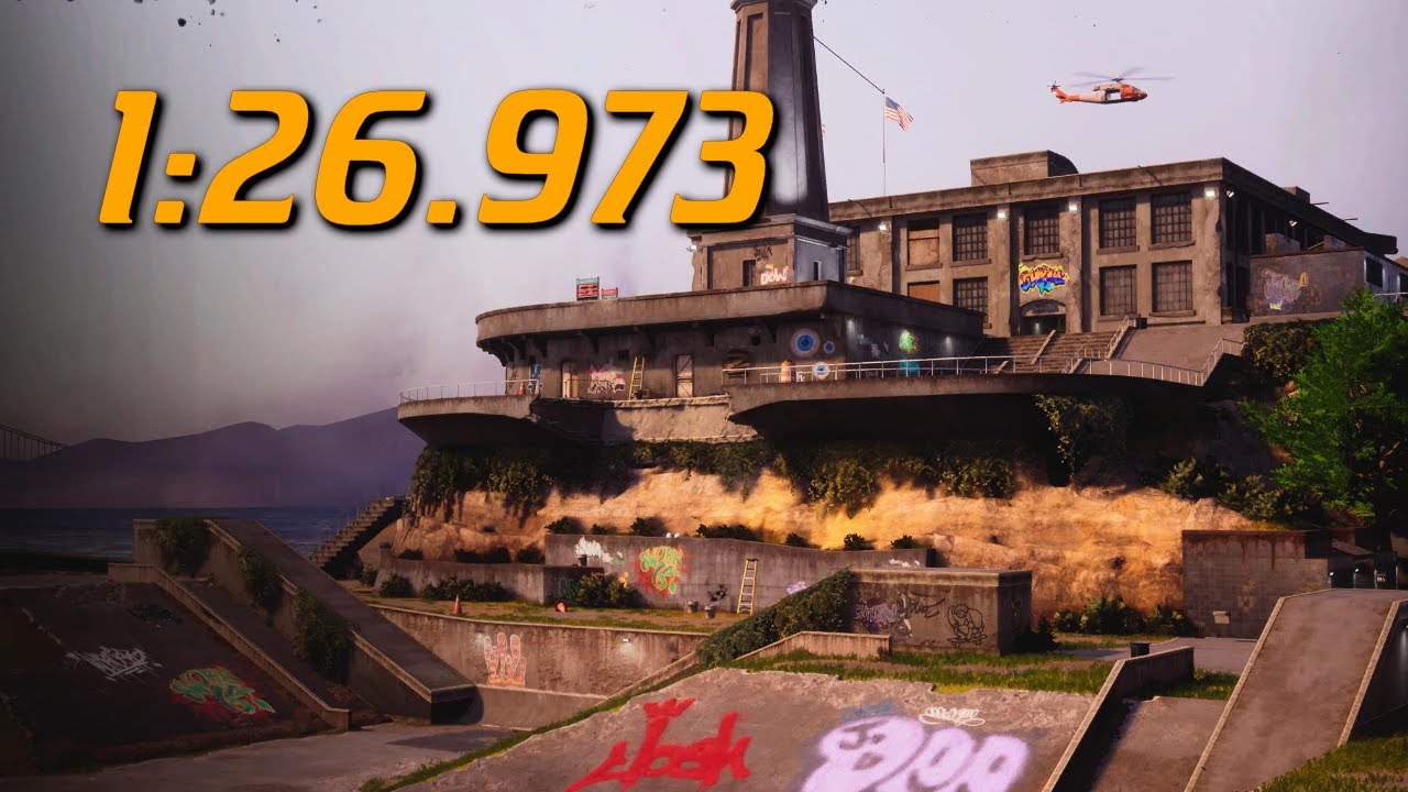 THPS 3+4 - Alcatraz Speedrun (All Goals Under 2 Minutes)