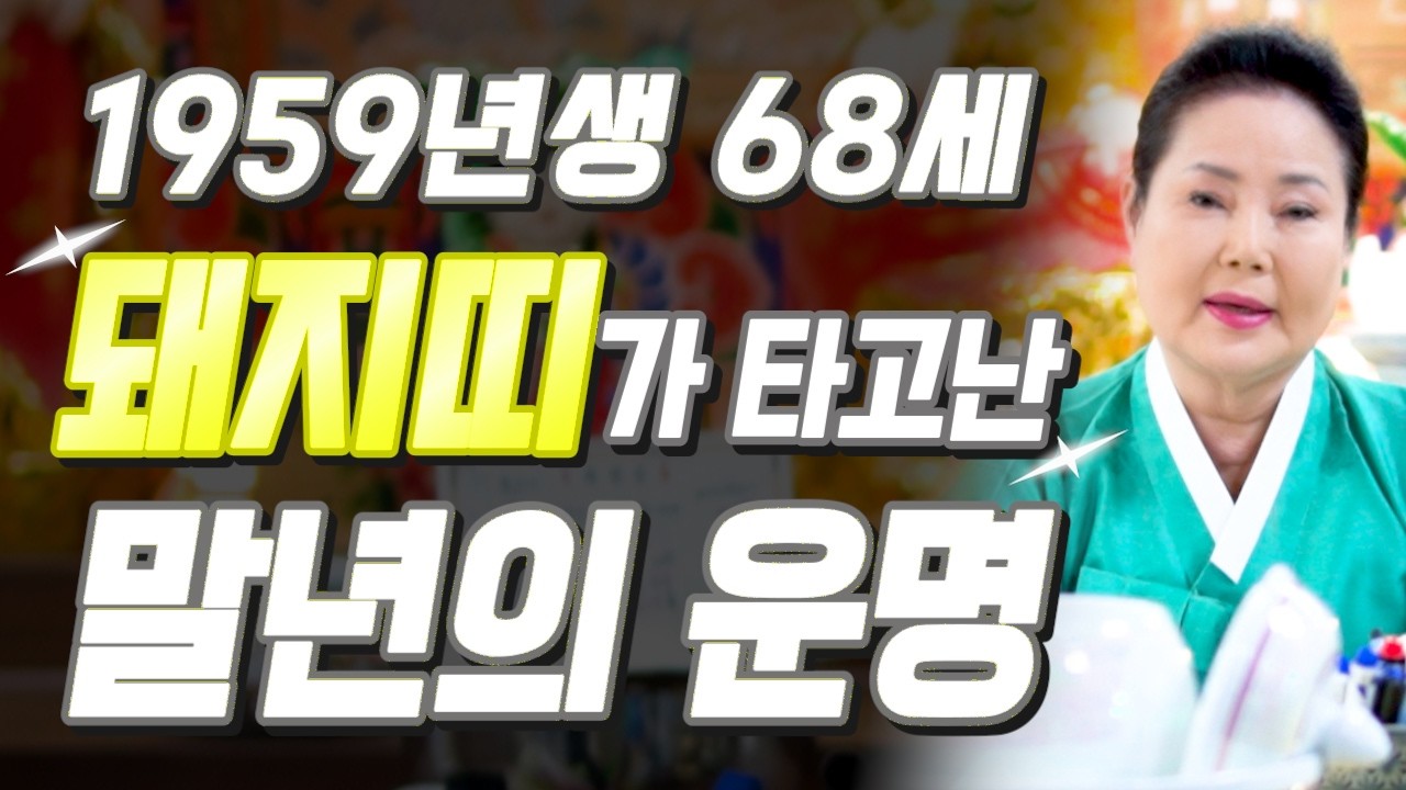 [2026년 병오년 68세 돼지띠운세] 1959년생 돼지띠가 X월에 태어났다면 말년에 대박납니다! 2026년 68세 돼지띠에게 찾아오는 변화와 기회들 59년생 68세 돼지띠 운세