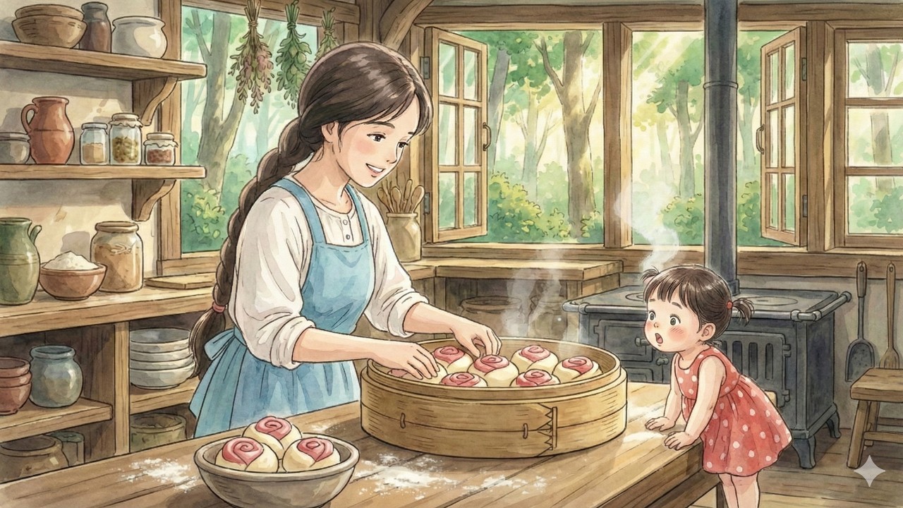Turn Rose Petals into Warm Steamed Buns - A Peaceful Day in a Forest Treehouse
