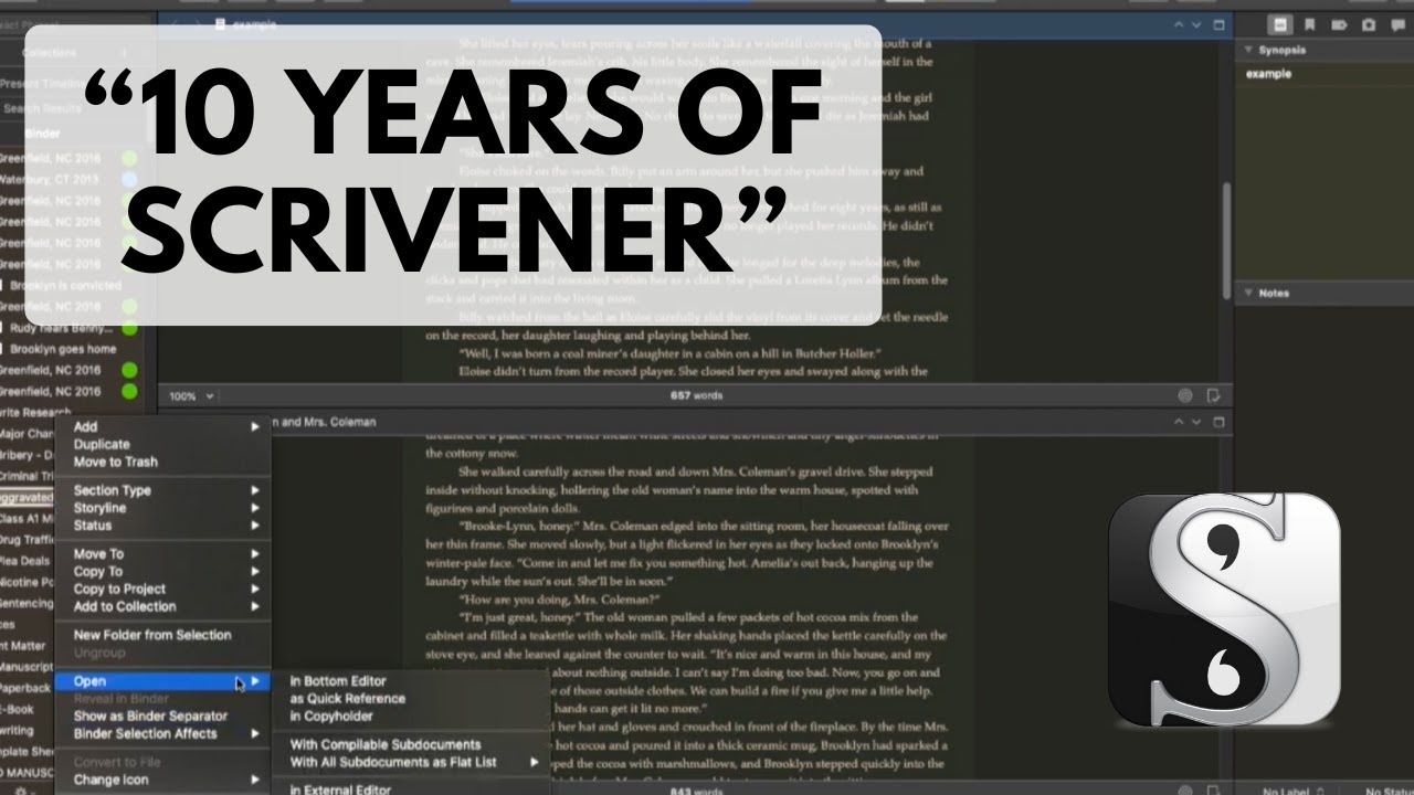 I can't live without these Scrivener features..