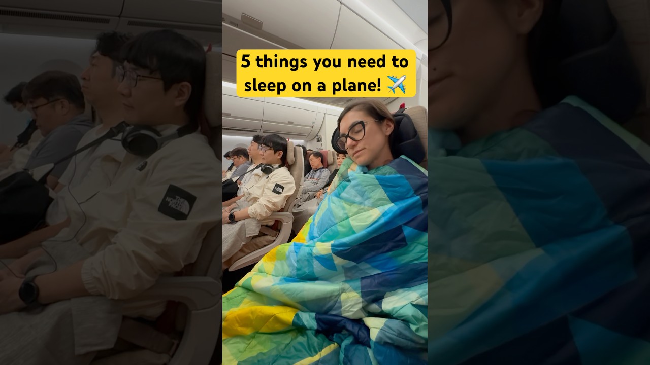 How to get good sleep on a plane! These are the 5 things you need! #travel #traveltips #shorts