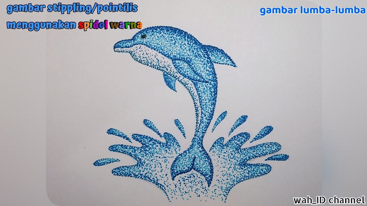 menggambar & mewarnai lumba2 || gambar stipling/pointilis menggunakan spidol warna || @wah_idchannel