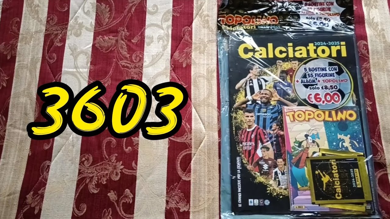 TOPOLINO #3603 con Album Figurine Calciatori Panini 2024-2025 🌟🎯💥🌪️⚽