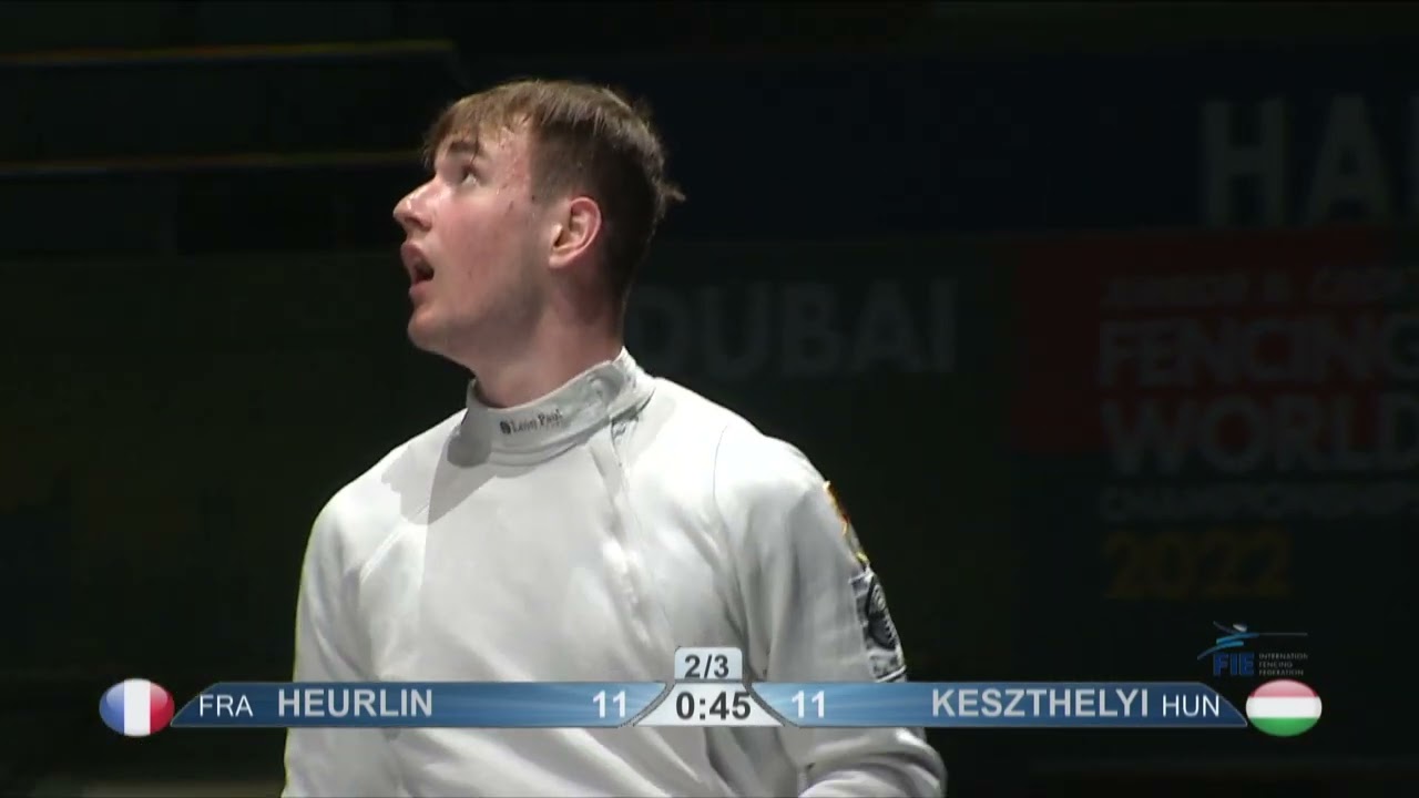 2022 224 T04 02 M E Junior Individual Dubai UAE WCH PODIUM KESZTHELYI HUN vs HEURLIN VAZQUEZ FRA