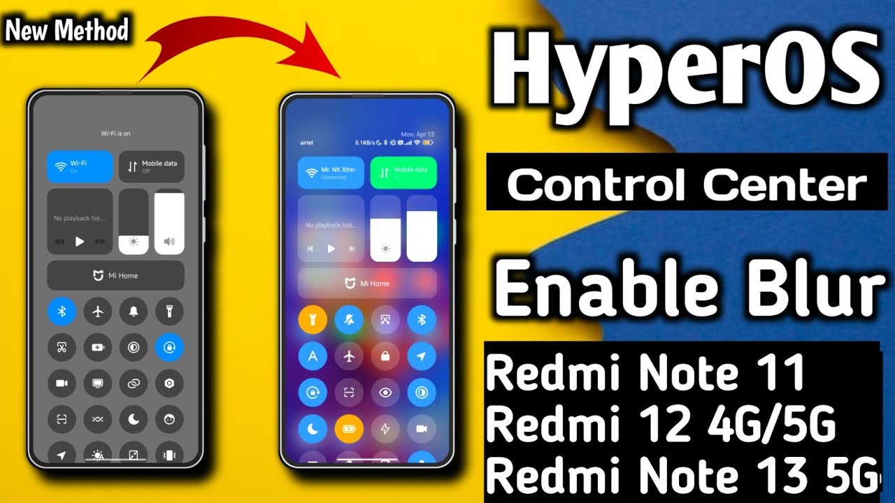 Функция размытия Центра управления Xiaomi HyperOS / Включение на Redmi Note 13 5G/Note 11/Redmi 1...