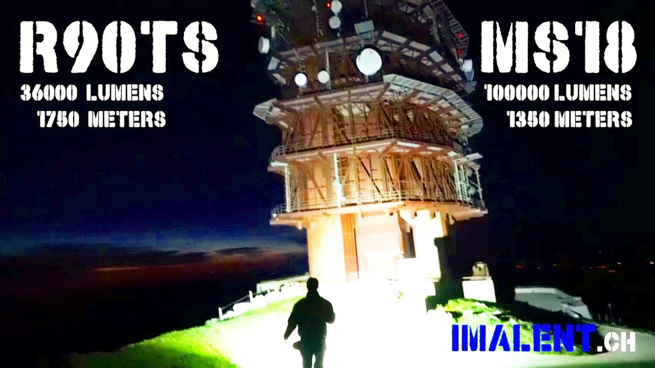 Ultra strong flashlights! Imalent MS18 / R90TS beamshots 4K
