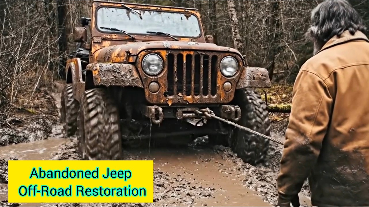 Abandoned Jeep Off Road Restoration POV ASMR Transformation Rusty Brown & Mossy Green
