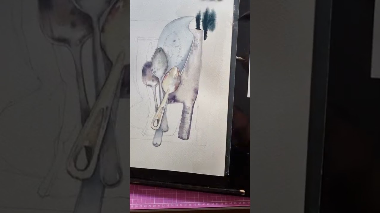 Pintura com aquarela granulada da White Nights